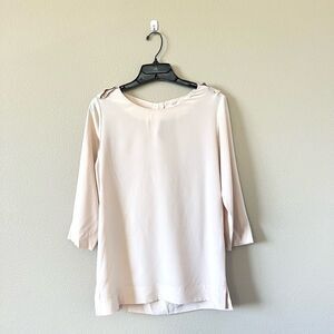 Lacoste 100% Silk Blush Pink Blouse